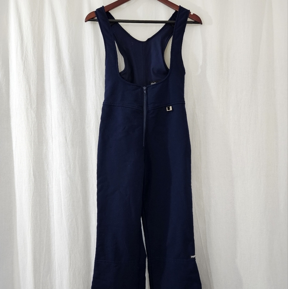 Vintage Fera Wool Blend Bib Ski/Snow Pants/Jumpsuit in Navy Blue Women’s Size 6R - Picture 1 of 10